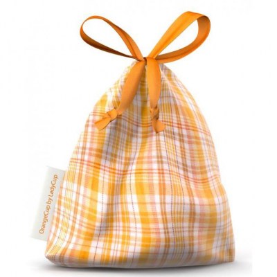 Oranžový sáček na menstruační kalíšek